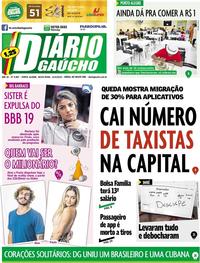 Capa do jornal Diário Gaúcho 12/04/2019