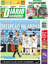 Capa do jornal Diário Gaúcho 13/03/2019