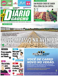 Capa do jornal Diário Gaúcho 14/01/2019