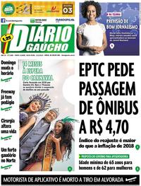Capa do jornal Diário Gaúcho 15/02/2019