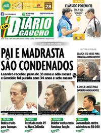 Capa do jornal Diário Gaúcho 16/03/2019