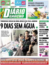 Capa do jornal Diário Gaúcho 17/01/2019