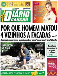 Capa do jornal Diário Gaúcho 20/02/2019
