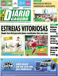 Capa do jornal Diário Gaúcho 21/01/2019