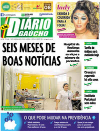 Capa do jornal Diário Gaúcho 21/02/2019