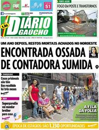 Capa do jornal Diário Gaúcho 22/01/2019