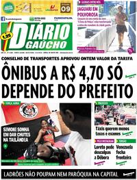 Capa do jornal Diário Gaúcho 22/02/2019
