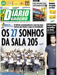 Capa do jornal Diário Gaúcho 23/03/2019
