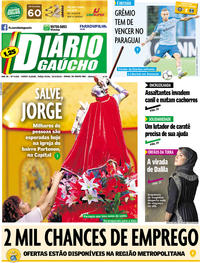 Capa do jornal Diário Gaúcho 23/04/2019