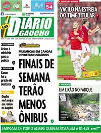 Capa do jornal Diário Gaúcho 25/01/2019