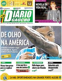Capa do jornal Diário Gaúcho 26/02/2019