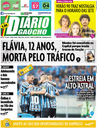 Capa do jornal Diário Gaúcho 29/01/2019
