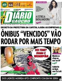 Capa do jornal Diário Gaúcho 30/04/2019