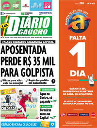 Capa do jornal Diário Gaúcho 31/01/2019