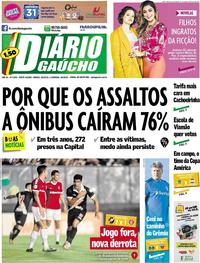 Capa do jornal Diário Gaúcho 08/06/2019