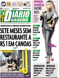 Capa do jornal Diário Gaúcho 09/08/2019