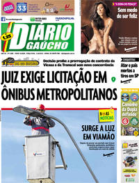 Capa do jornal Diário Gaúcho 11/06/2019