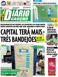 Capa do jornal Diário Gaúcho 14/08/2019