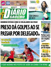 Capa do jornal Diário Gaúcho 18/06/2019