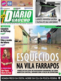 Capa do jornal Diário Gaúcho 19/07/2019