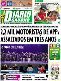 Capa do jornal Diário Gaúcho 20/07/2019