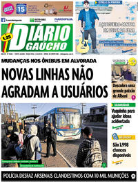Capa do jornal Diário Gaúcho 21/05/2019