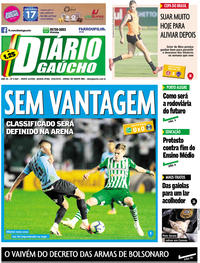 Capa do jornal Diário Gaúcho 23/05/2019