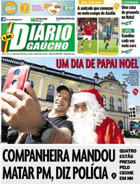 Capa do jornal Diário Gaúcho 24/12/2019