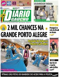 Capa do jornal Diário Gaúcho 25/06/2019