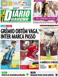 Capa do jornal Diário Gaúcho 25/11/2019
