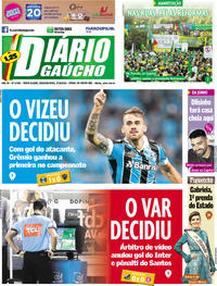Capa do jornal Diário Gaúcho 27/05/2019