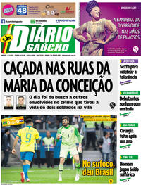 Capa do jornal Diário Gaúcho 28/06/2019