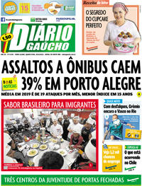 Capa do jornal Diário Gaúcho 30/10/2019