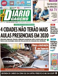 Capa do jornal Diário Gaúcho 01/10/2020