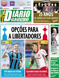 Capa do jornal Diário Gaúcho 02/03/2020