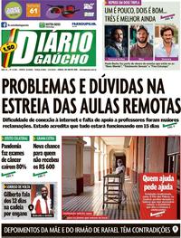 Capa do jornal Diário Gaúcho 02/06/2020