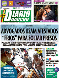 Capa do jornal Diário Gaúcho 03/04/2020