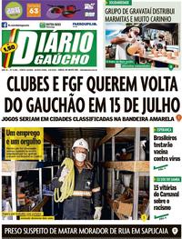 Capa do jornal Diário Gaúcho 04/06/2020