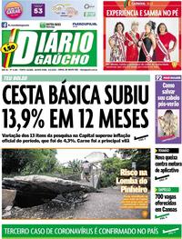Capa do jornal Diário Gaúcho 05/03/2020