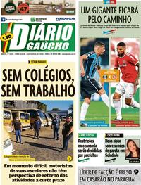 Capa do jornal Diário Gaúcho 05/08/2020