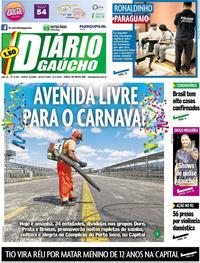 Capa do jornal Diário Gaúcho 06/03/2020
