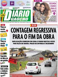 Capa do jornal Diário Gaúcho 08/02/2020