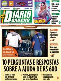 Capa do jornal Diário Gaúcho 08/04/2020