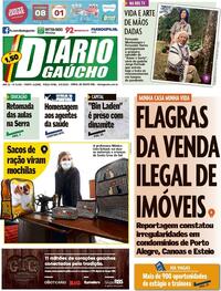 Capa do jornal Diário Gaúcho 08/09/2020