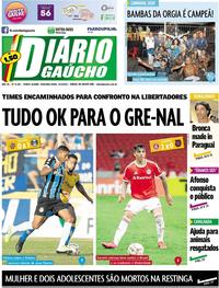 Capa do jornal Diário Gaúcho 09/03/2020