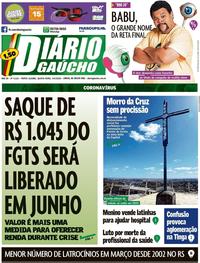 Capa do jornal Diário Gaúcho 09/04/2020