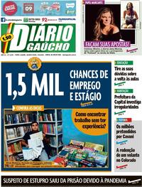 Capa do jornal Diário Gaúcho 09/09/2020