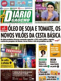 Capa do jornal Diário Gaúcho 10/09/2020