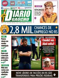Capa do jornal Diário Gaúcho 10/11/2020