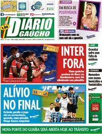 Capa do jornal Diário Gaúcho 10/12/2020